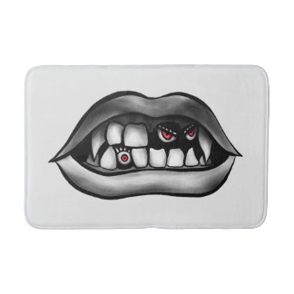 Tapis De Bain Vampire Fangs Et Créatures Maléfiques Goth Étrange