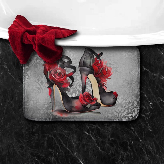 Tapis De Bain Vampy Strappy Stilettos | Roses rouges talons sur  (Créateur téléchargé)