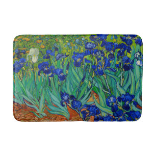 Tapis De Bain Van Gogh irise le bleu floral vintage