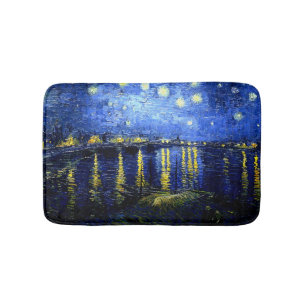 Tapis De Bain Van Gogh - Nuit étoilée sur le Rhône