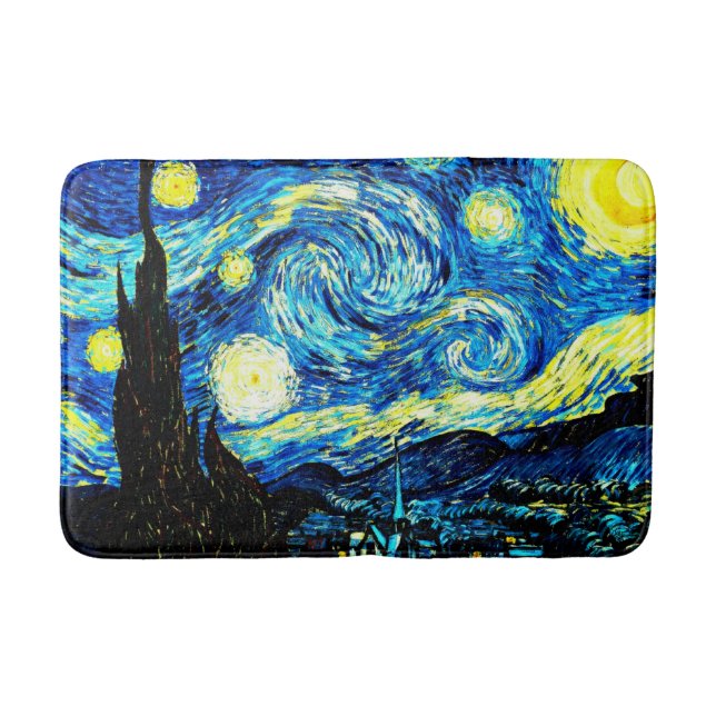 Tapis De Bain Van Gogh - Starry Night, célèbre peinture (Devant)