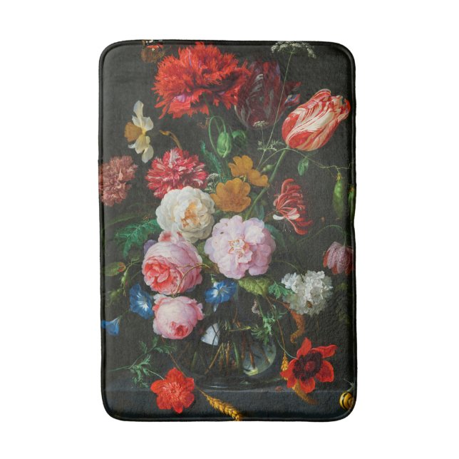 Tapis De Bain Vase de verre avec des fleurs (Devant (Vertical))