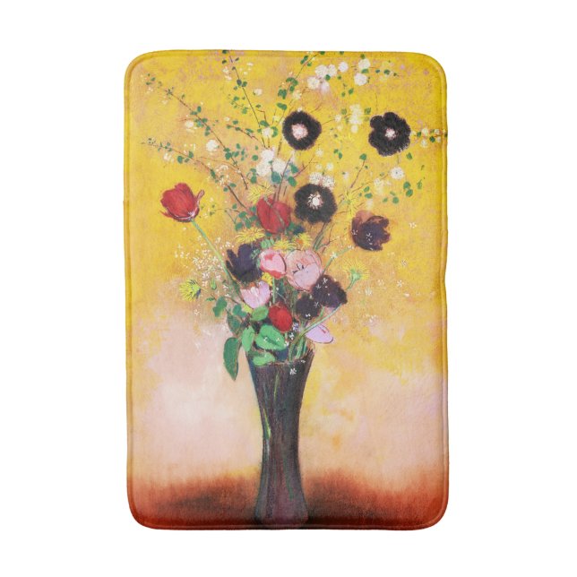 Tapis De Bain Vase des fleurs d'Odilon Redon (Devant (Vertical))