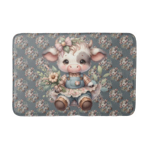 Tapis De Bain Veau mignon Farmcore dans une robe florale vintage
