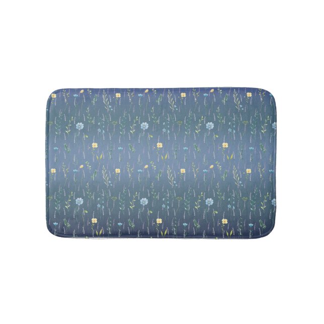 Tapis De Bain Végétation Aquarelle Rustique Botanique florale fl (Devant)