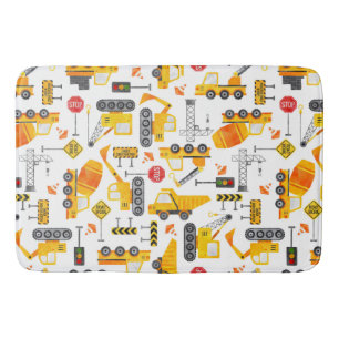 Tapis De Bain Véhicules de construction d'aquarelles pour enfant