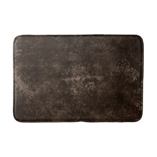 Tapis De Bain Velvety Bronze Damask   Grunge baroque Brown