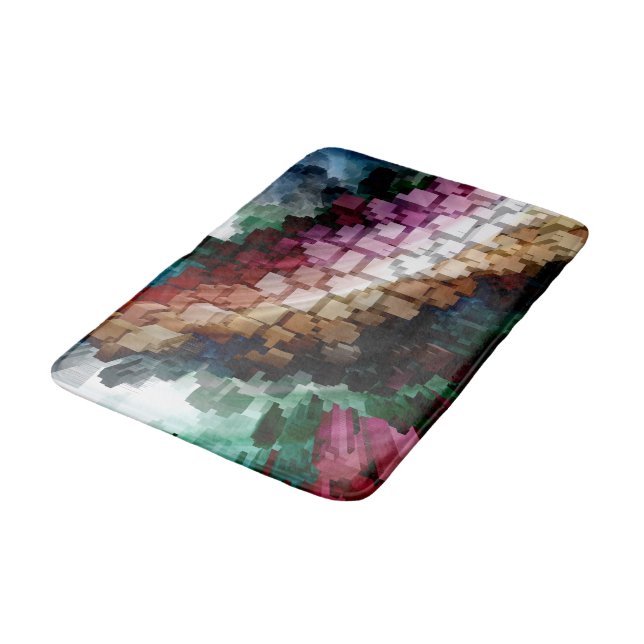 Tapis De Bain Vent foncé centré sur le cube (Angle)