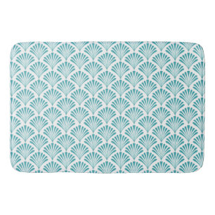 Tapis De Bain Ventilateurs art déco turquoise rétro motif