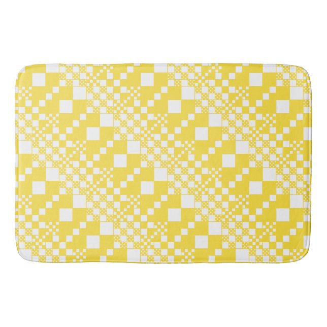 Tapis De Bain Vérifié, Chèques en citron jaune et blanc (Devant)