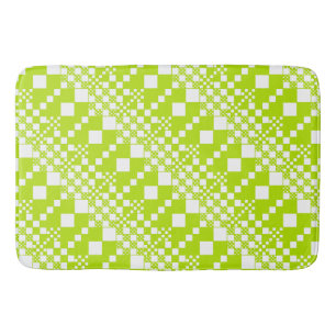 Tapis De Bain Vérifié, Chèques - Vert et blanc de chaux