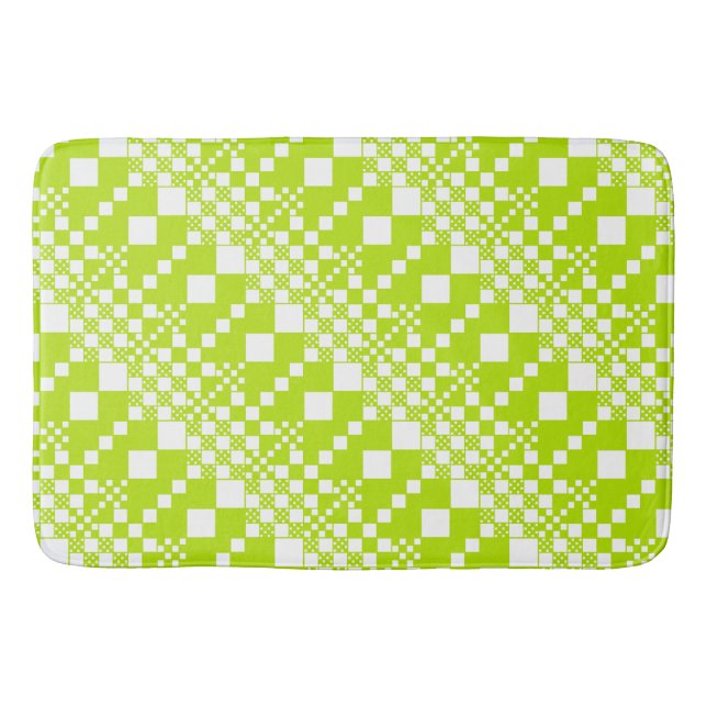 Tapis De Bain Vérifié, Chèques - Vert et blanc de chaux (Devant)