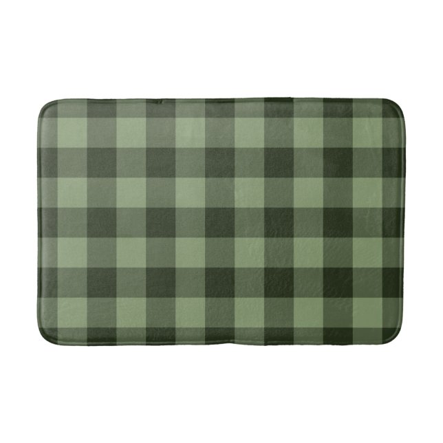 Tapis De Bain Vérifié de Carrés à Plaid de la Forêt Verte (Devant)