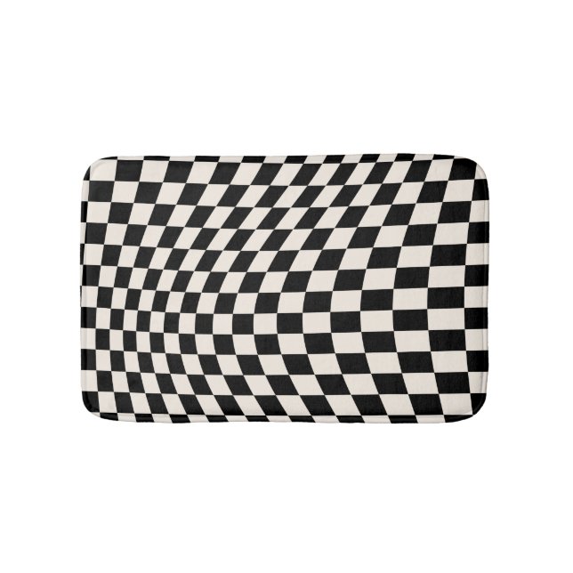 Tapis De Bain Vérifier le tableau de bord du Motif noir et blanc (Devant)