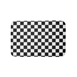 Tapis De Bain Vérifier noir blanc À damiers Motif tableau de b