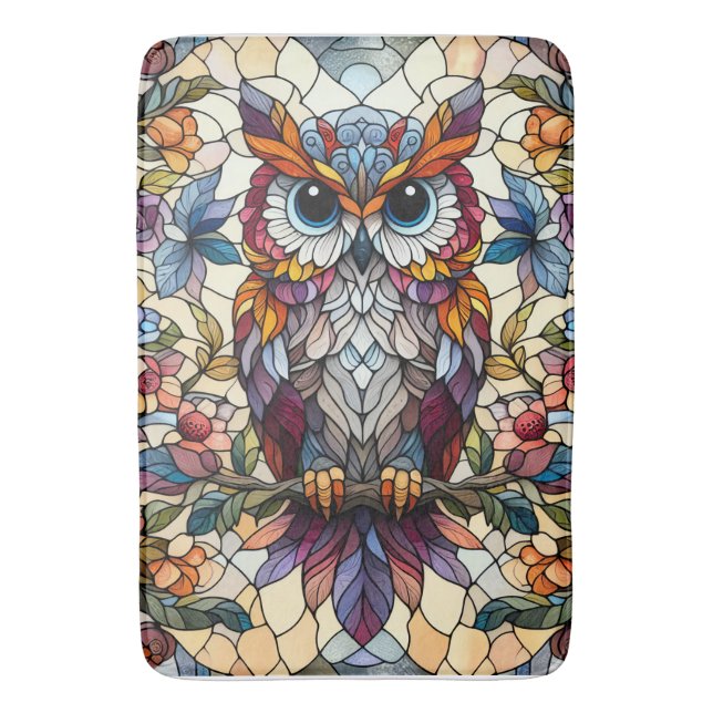 Tapis De Bain Verre Chouette Inspiré (devant Vertical)