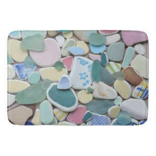 Tapis De Bain Verre de mer, bleu en pastel en verre de plage,