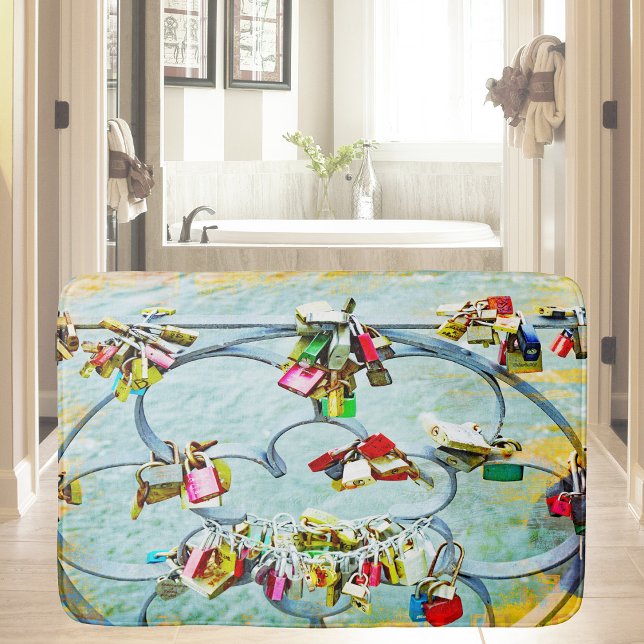 Tapis De Bain Verrous d'amour Abstraits, moderne (Créateur téléchargé)