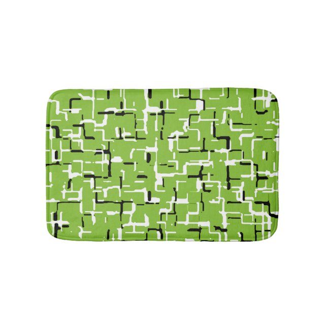 Tapis De Bain Vert/Blanc/Noir Joyeux Tendance (Devant)