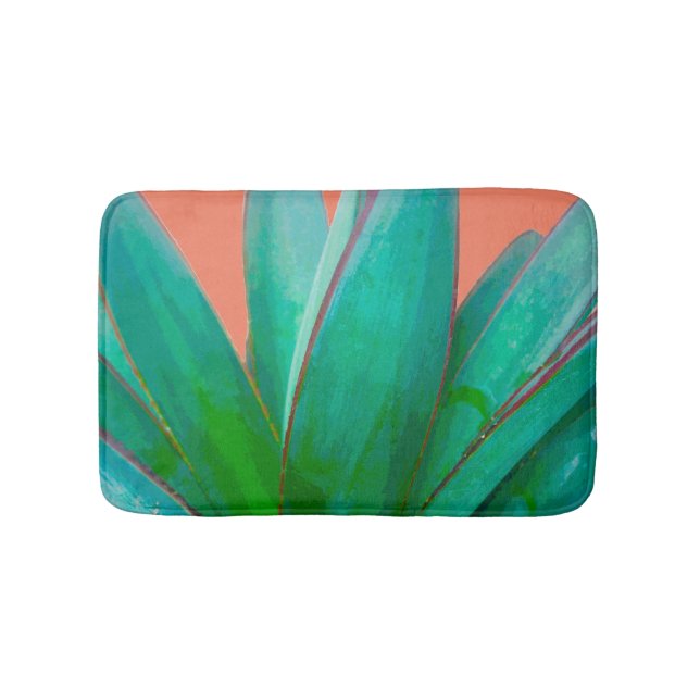Tapis De Bain Vert botanique du désert et succulent de la Pêche (Devant)