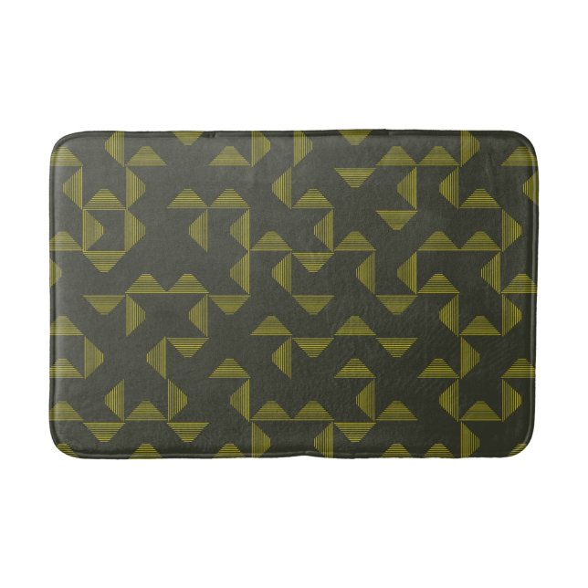Tapis De Bain Vert, cool, unique, triangles tendance motif (Devant)