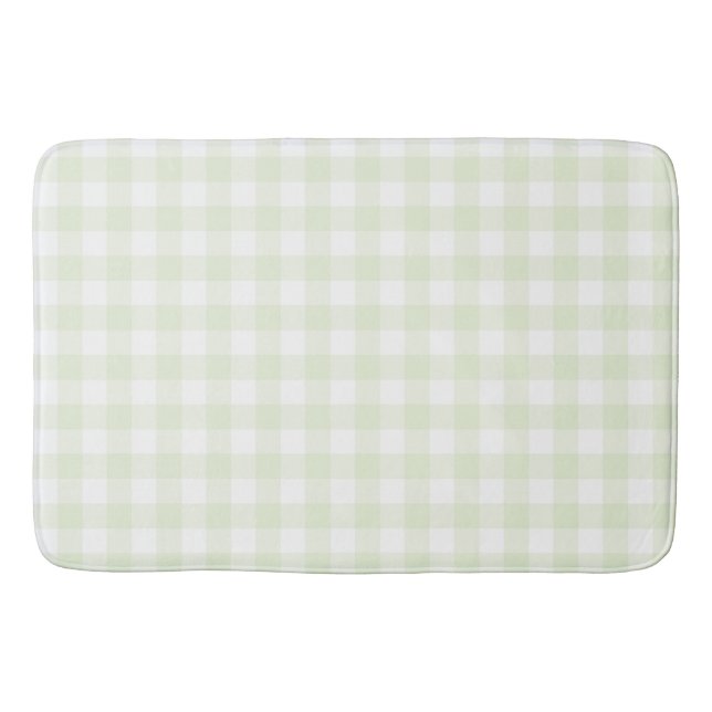 Tapis De Bain Vert doux En vichy Buffalo Check Plaid (Devant)