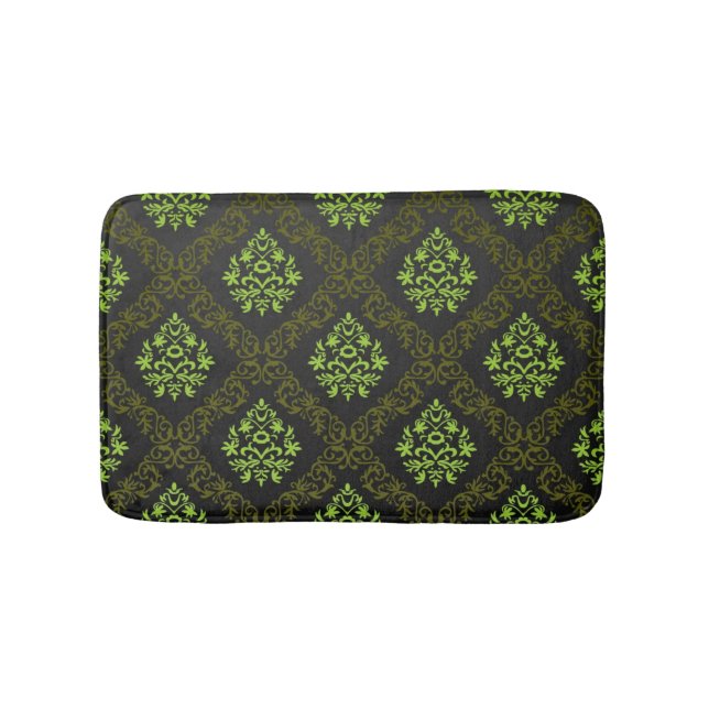 Tapis De Bain Vert floral de papier peint (Devant)