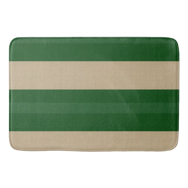 Tapis De Bain Vert forêt rayure nordique (Devant)