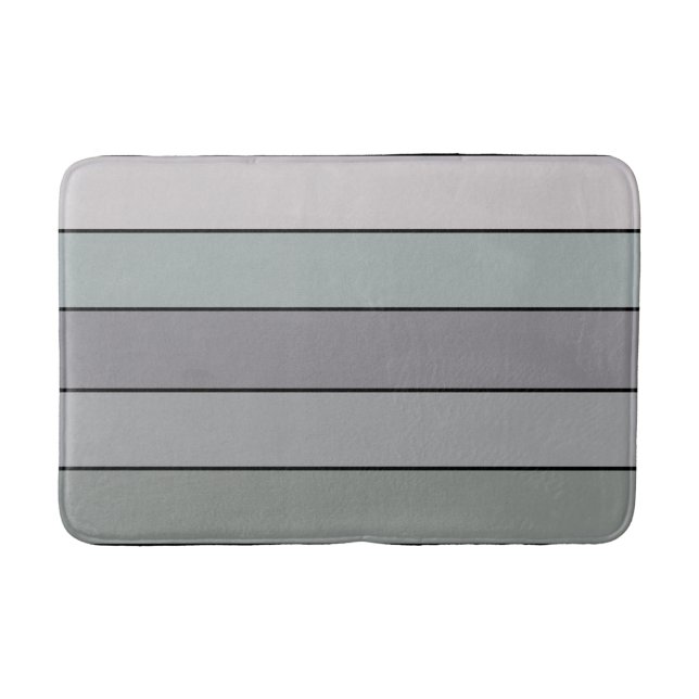Tapis De Bain Vert Gris Avec Bandes Noires Sur Papier Aquarelle (Devant)