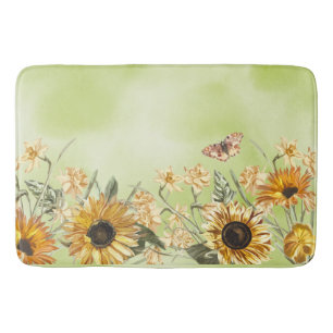 Tapis De Bain Vert jaune Ombre Aquarelle Arrière - plan Tourneso