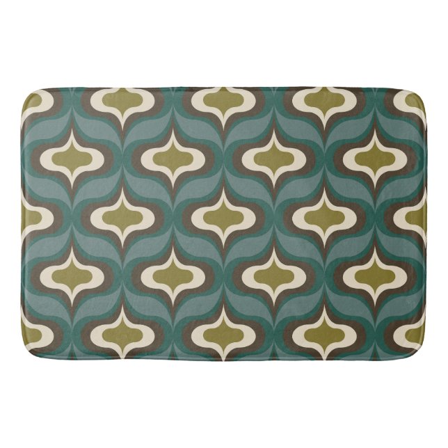 Tapis De Bain Vert olive rétro vintage (Devant)