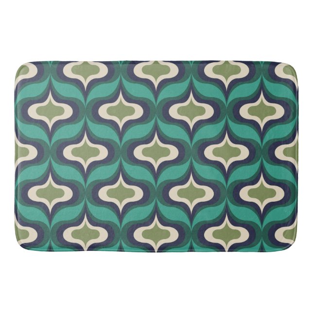 Tapis De Bain Vert Rétro Vintage (Devant)