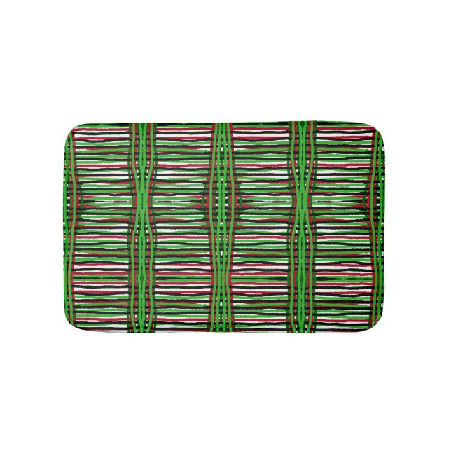 Tapis de bain Vert, Rouge, Noir, Blancs (Devant)