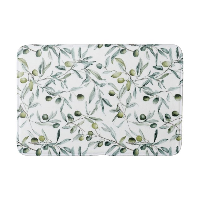 Tapis De Bain Vert sauge Country français olive  (Devant)