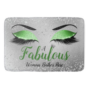 Tapis De Bain Vert Une Femme Fabuleuse Vit Ici Parties scintilla