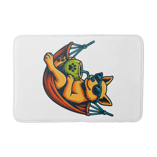 Tapis De Bain Vibes de chiot tropical (Devant)