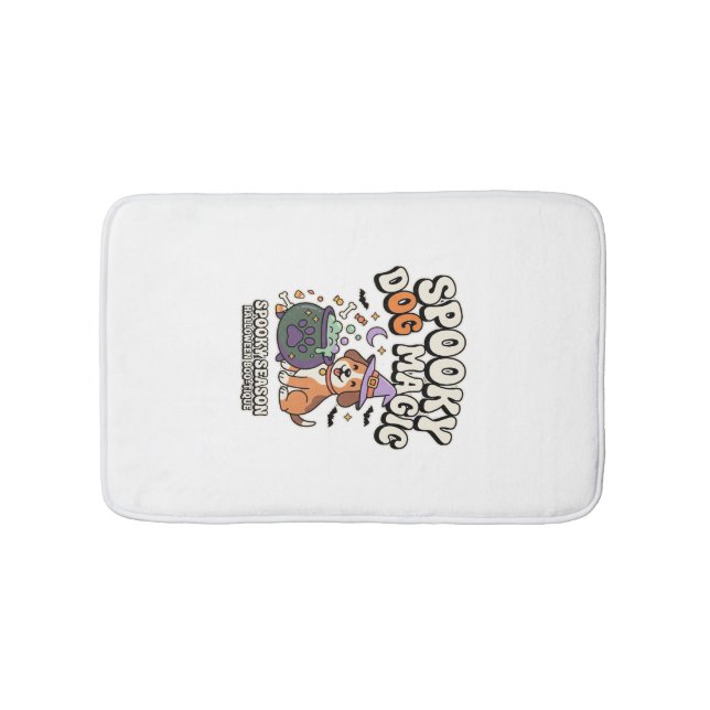 Tapis De Bain Vibes de magie de chien d'Halloween (Devant)