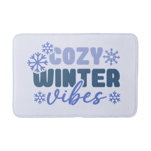 Tapis De Bain Vibes d'hiver confortables - Typographie du flocon