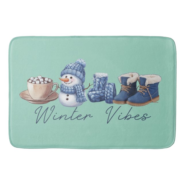 Tapis De Bain Vibes d'hiver Friendly Snowman (Devant)