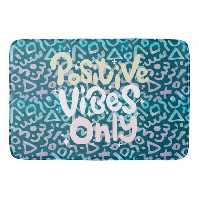 Tapis De Bain Vibes positives uniquement géométriques vertes (Devant)
