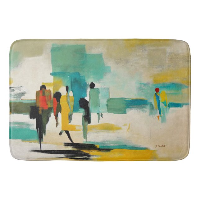 Tapis De Bain Vibrance de midi – Figures abstraites (Devant)