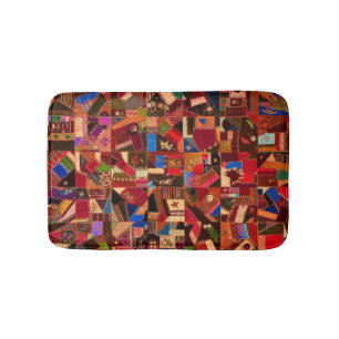 Tapis De Bain Vibrant Vintage Crazy Quilt