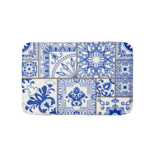 Tapis De Bain Victorian Majolica : Patchwork Tile Motif.