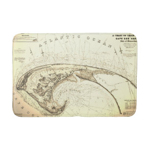 Tapis De Bain Vieille carte vintage de Provincetown Cape Cod
