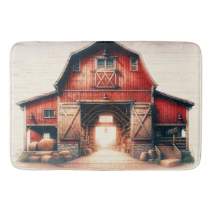 Tapis De Bain Vieille grange rouge campagne rustique