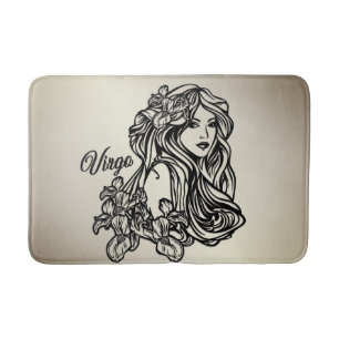 Tapis De Bain Vierge du zodiaque doré