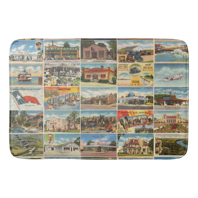 Tapis De Bain Vieux Texas Cartes postales Bath Mat (Devant)