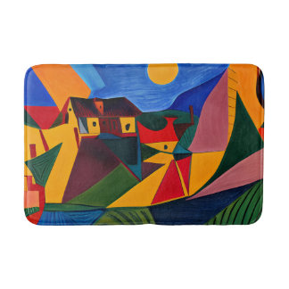 Tapis De Bain Village abstrait coloré