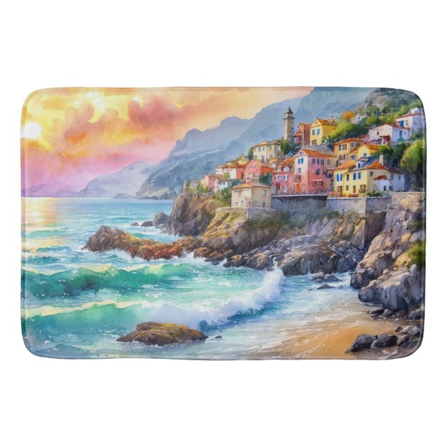 Tapis de bain Village au bord de la mer (Devant)