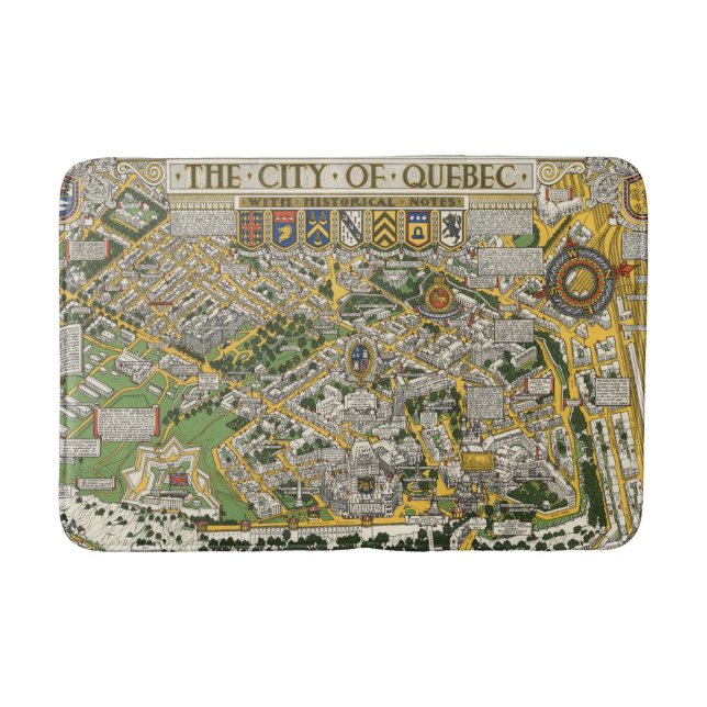 Tapis De Bain Ville de carte du Québec (Devant)